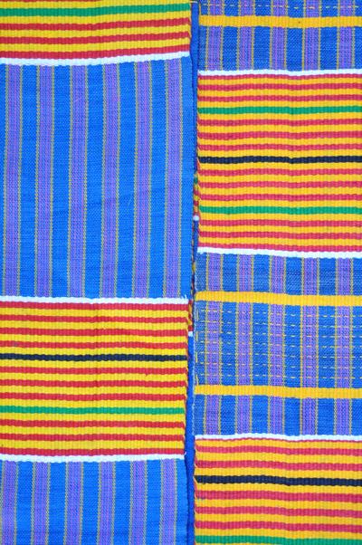 Long Kente strips, cotton, Ghana